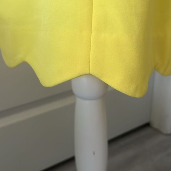 Sunsets & Sweet Tea Lemon Yellow Dress Scallops Hem and sleeves Stretch Fabric - Picture 4 of 8